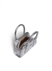 Bolsa Tote Tiracolo Costura Geométrica Prata BSI-5985 - PT