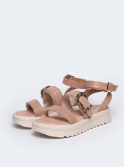 Sandália Feminina Papete Tachas Diversas - Nude SDI-11567 - NU