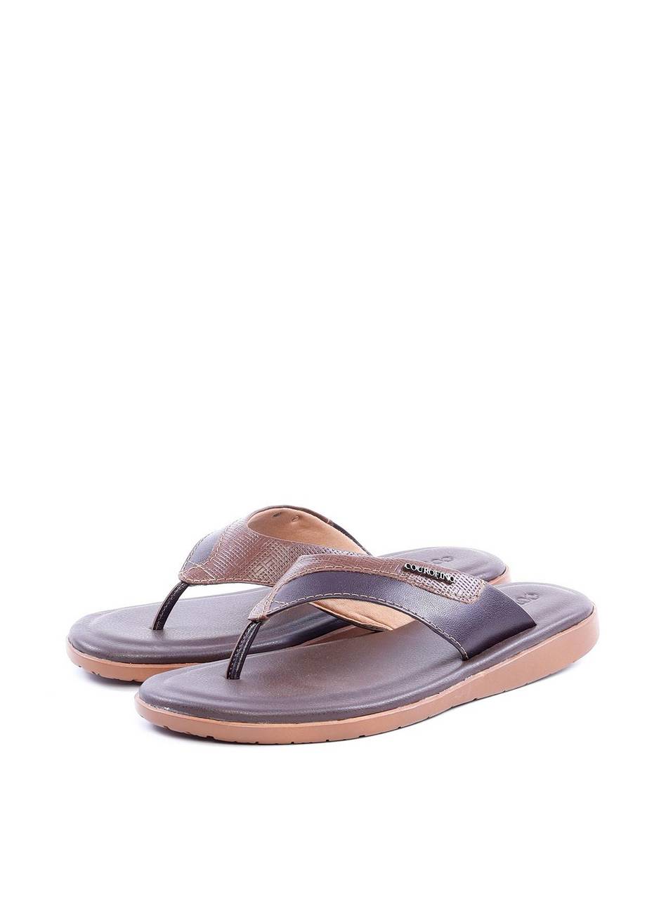 Chinelão Masculino de Dedo em Couro com Placa - Cacau SDI-11769 - CA