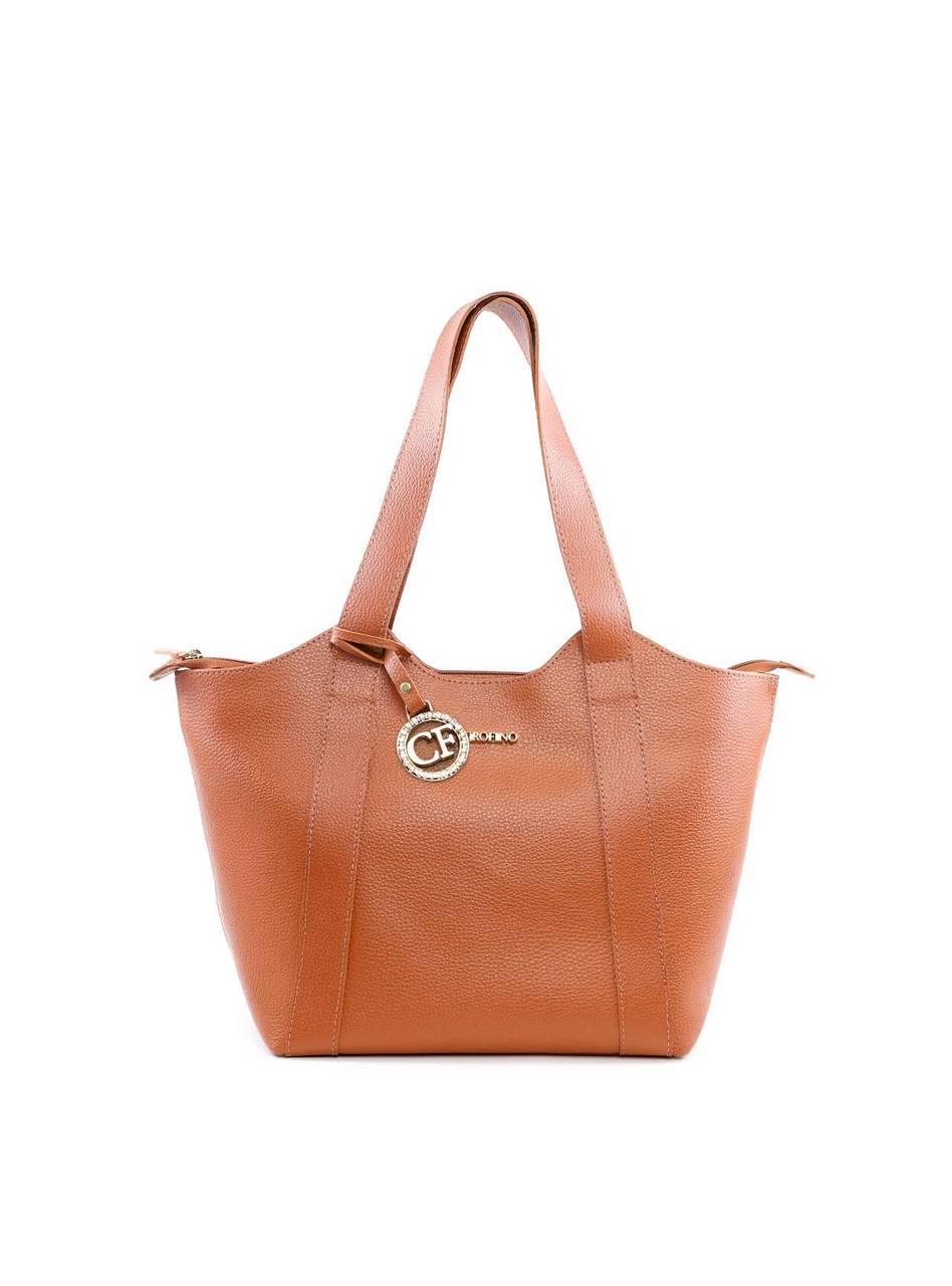 Bolsa Tote Tiracolo Ondulada com Bag Charm - Castor BSI-6109 - CS