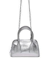 Bolsa Tote Tiracolo Costura Geométrica Prata BSI-5985 - PT