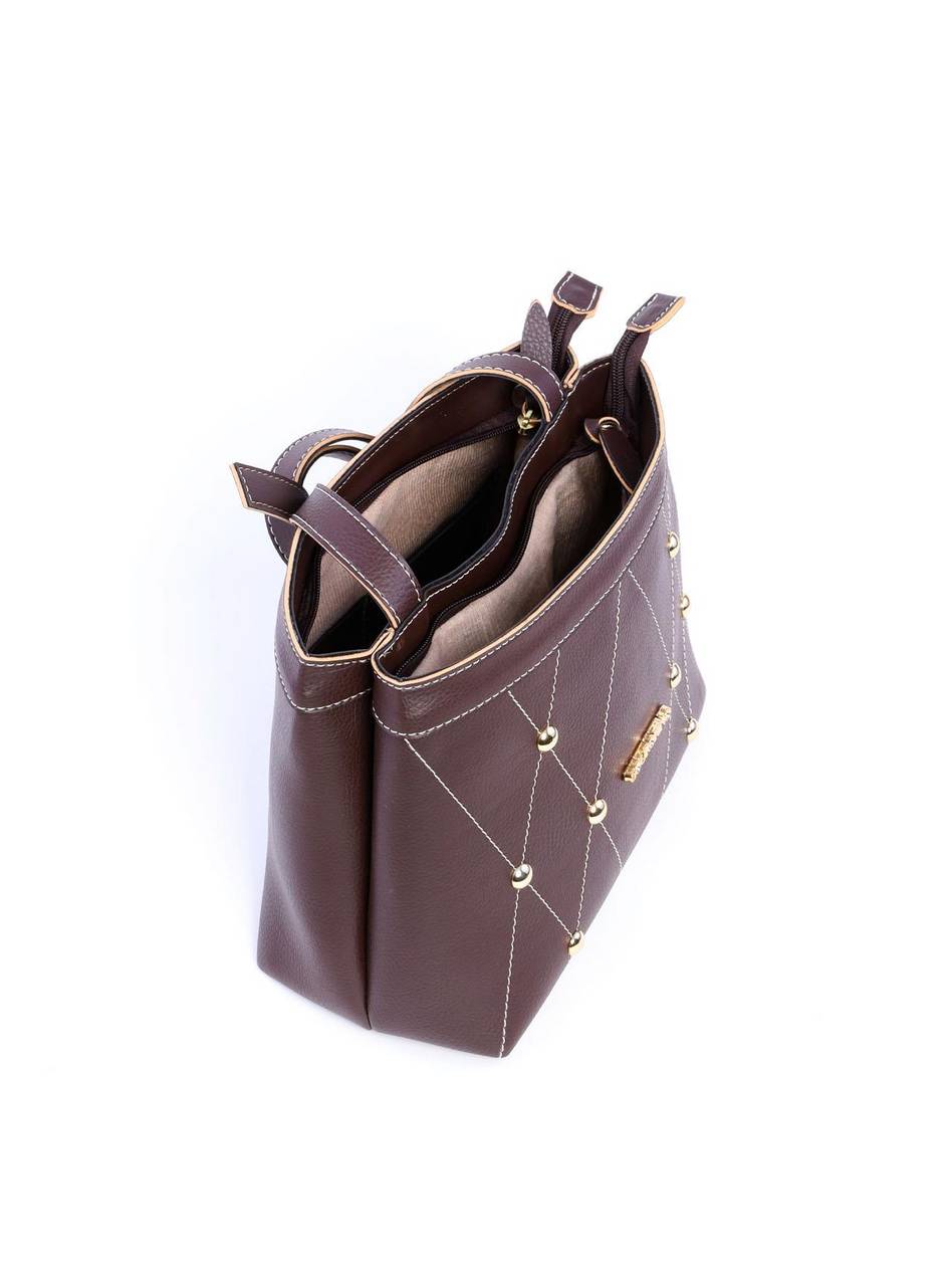 Bolsa Tote Transversal com Detalhes de Costura e Enfeites BSI-6006 - CA