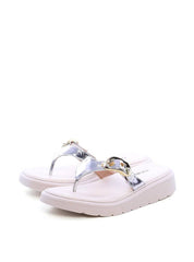 Sandália Flatform Dedo com Fivela - Prata SDI-11757 - PT