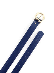 Cinto Feminino Largo de Couro com Fivela e Passador Orgânico - Azul CTI-992 - AZ