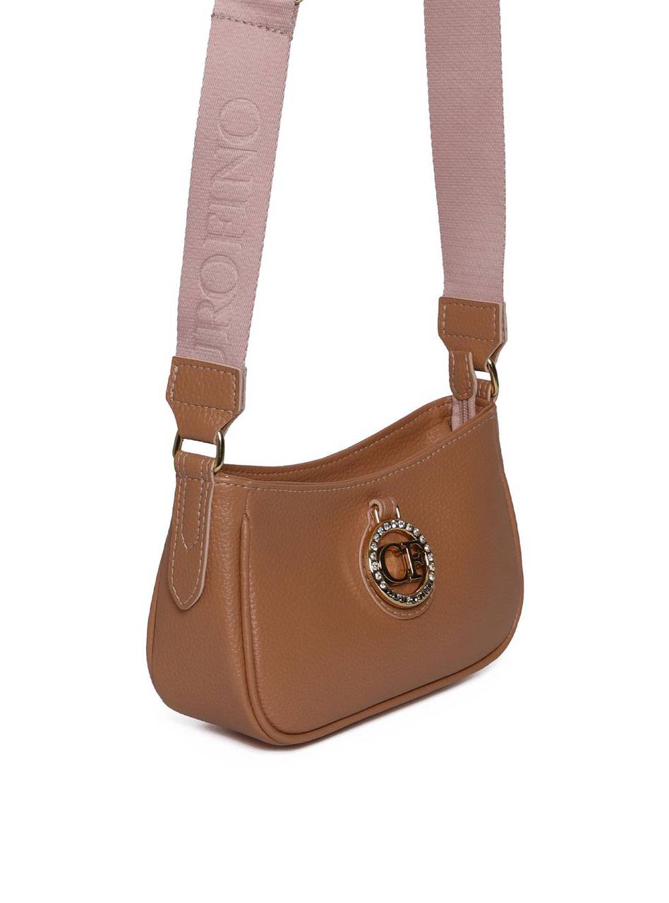 Bolsa Hobo Transversal com Bag Charm - Nude BSI-5977 - NU