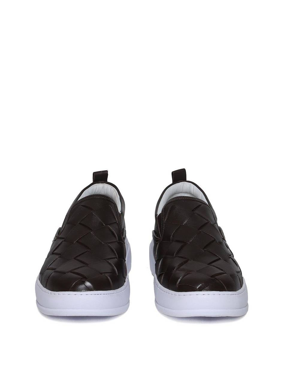 Calçado Masculino Sapatênis Entrelaçado Couro - Cacau SP-11627 - CA