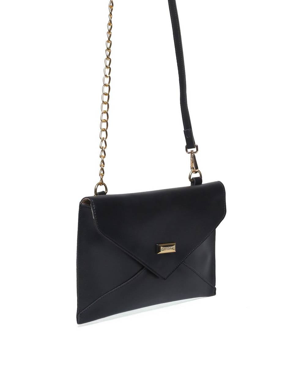 Bolsa Clutch Transversal com Alça de Corrente - Preta BSI-5133 - PR