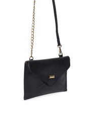 Bolsa Clutch Transversal com Alça de Corrente - Preta BSI-5133 - PR