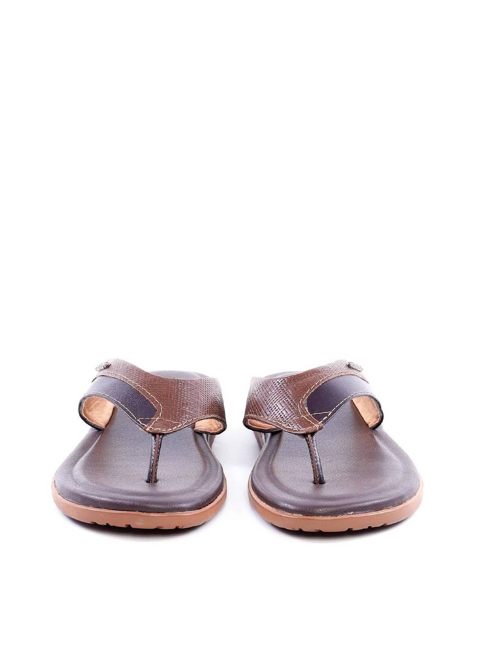 Chinelão Masculino de Dedo em Couro com Placa - Cacau SDI-11769 - CA