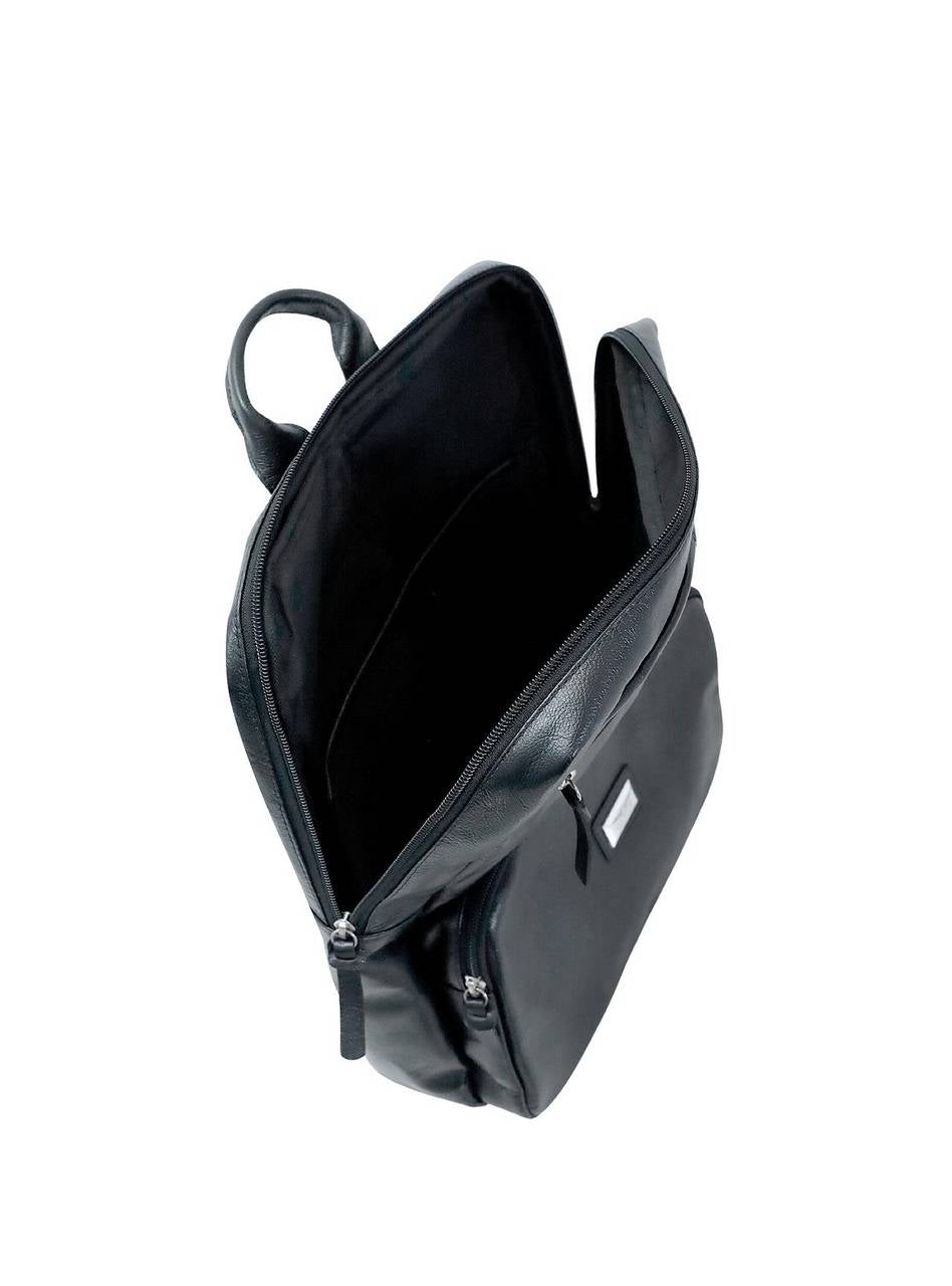 Mochila Executiva Grande Bolsos Couro Preta MEI-433 - PR