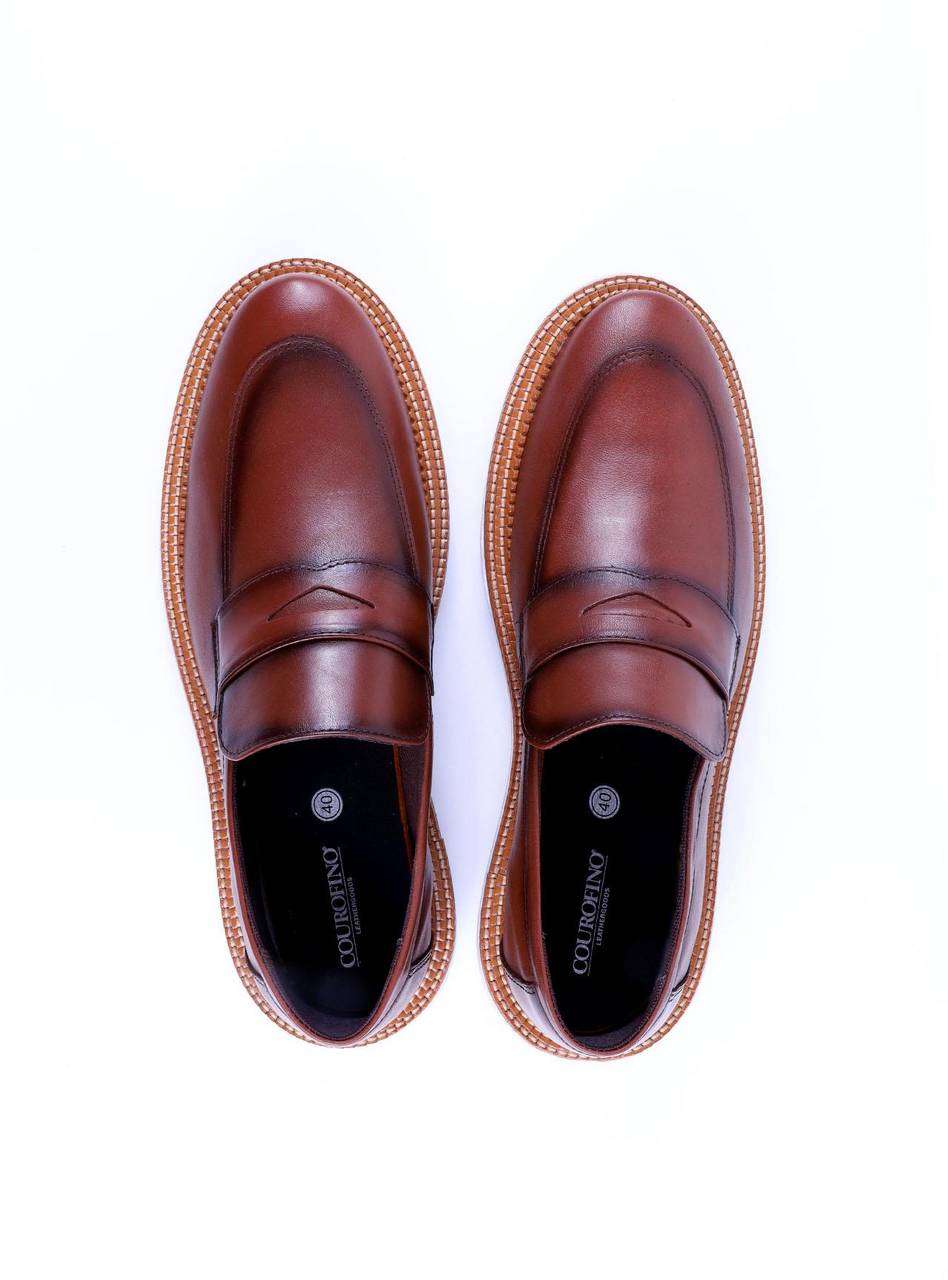 Calçado Masculino Mocassim 45030 em Couro Confort - Castor SP-11659 - CS