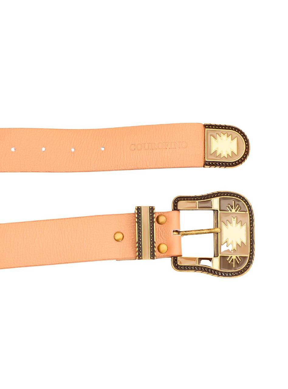 Cinto Feminino Casual Couro Desenhos Ponteira Nude CTI-928 - NU