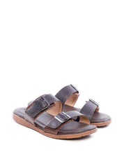 Chinelo Masculino Slide em Couro com Duas Fivelas SDI-11768 - CA