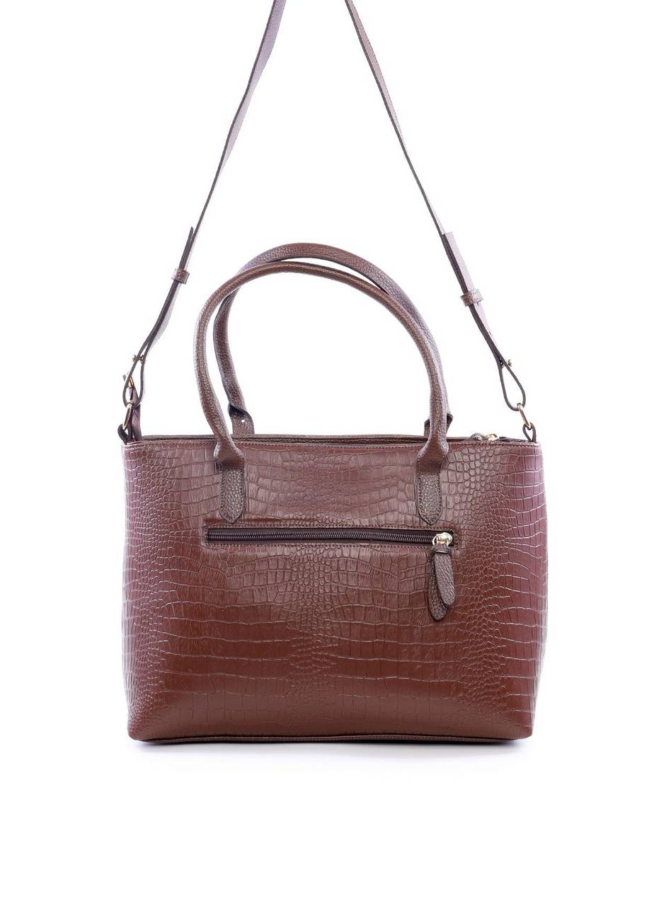 Bolsa Tote Transversal com Alça Dupla com Fivelas - Cacau BSI-6085 - CA