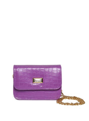 Bolsa Saddle Pequena Estruturada Alça Transversal Roxa BSI-5724 - RO