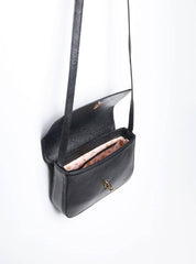 Bolsa Satchel Couro Pequena Transversal Preta BSI-5867 - PR