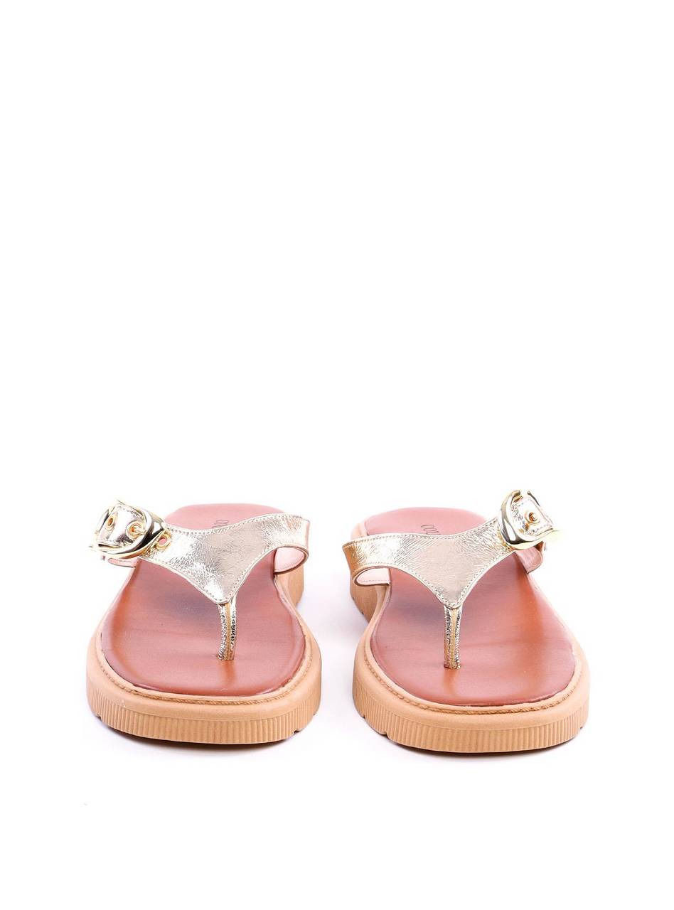 Sandália Flatform Dedo com Fivela - Ouro SDI-11757 - AU