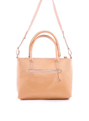 Bolsa Tote Transversal com Alça Dupla com Fivelas - Nude BSI-6085 - NU