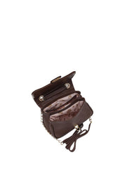 Bolsa Saddle Couro Transversal Alça Corrente Castor BSI-4334 - CS