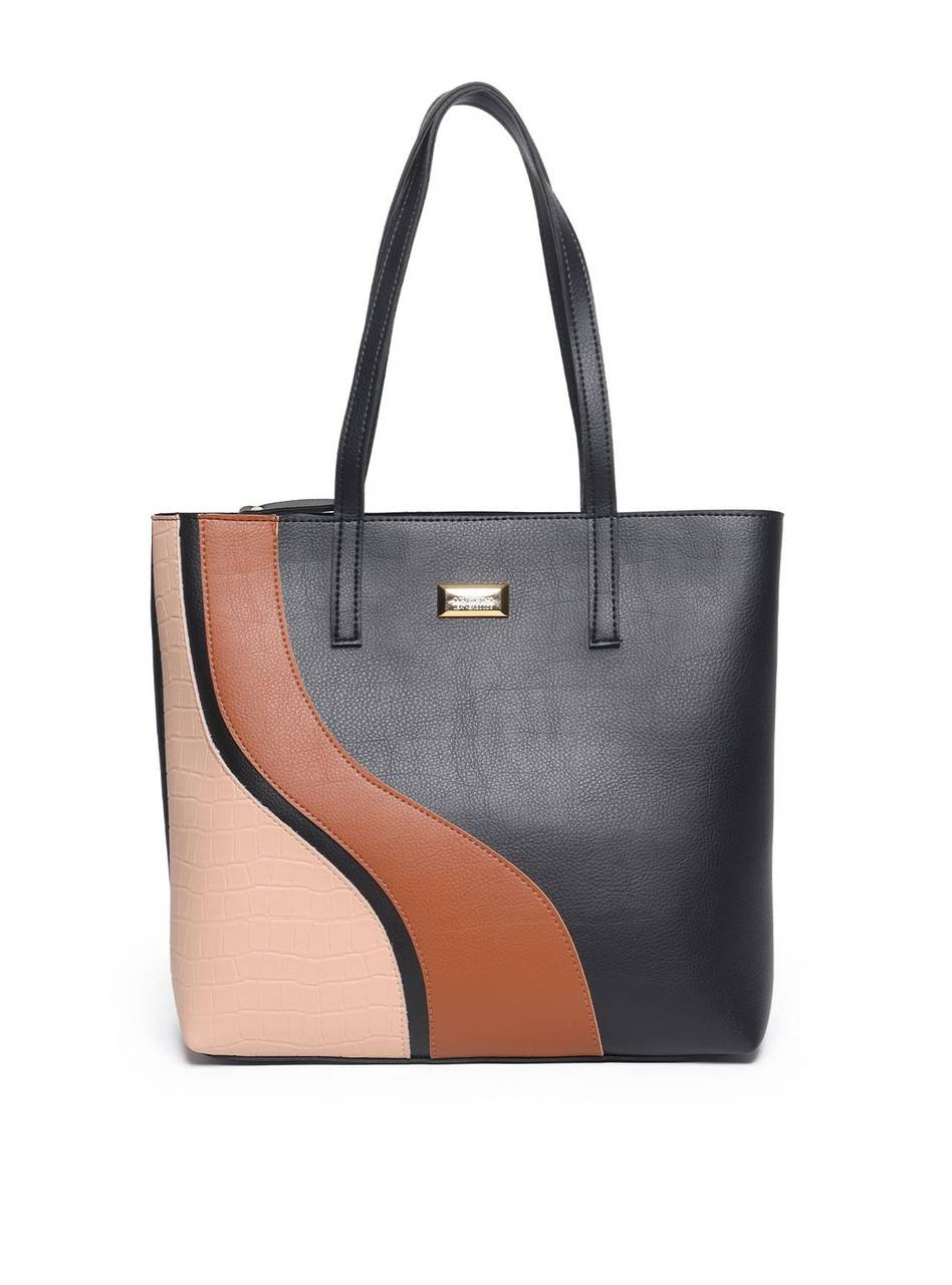 Bolsa Shopper Grande Tiracolo Recortes Frontais Preta BSI-5902 - PR