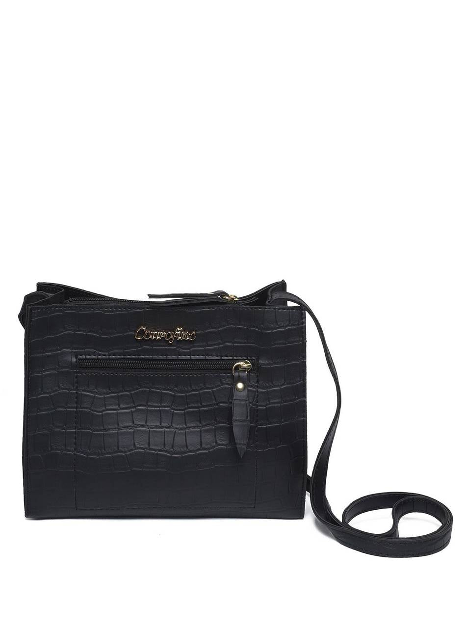 Bolsa Tote Transversal com Ziper - Preta BSI-5052 - PR