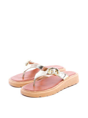 Sandália Flatform Dedo com Fivela - Ouro SDI-11757 - AU