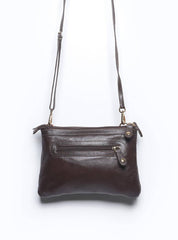 Bolsa Clutch Pequena Duas Divisórias Couro Cacau BSI-3728 - CA