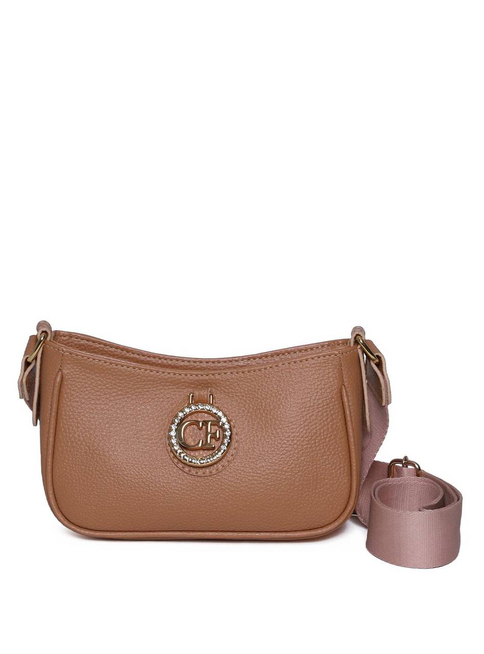 Bolsa Hobo Transversal com Bag Charm - Nude BSI-5977 - NU