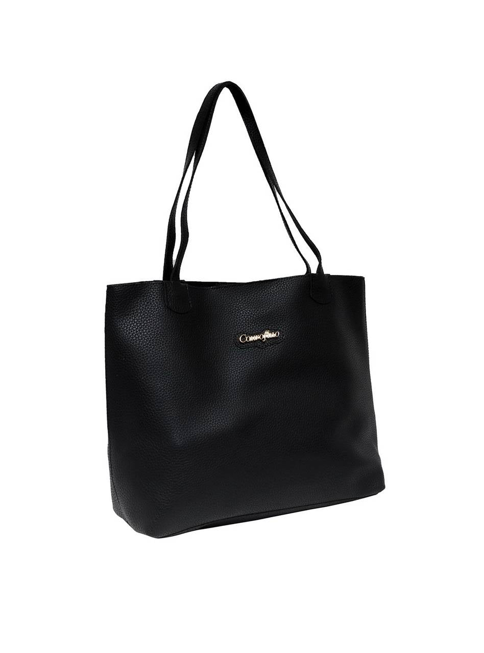 Bolsa Shopper Média Tiracolo Frente Lisa Preta BSI-5139 - PR