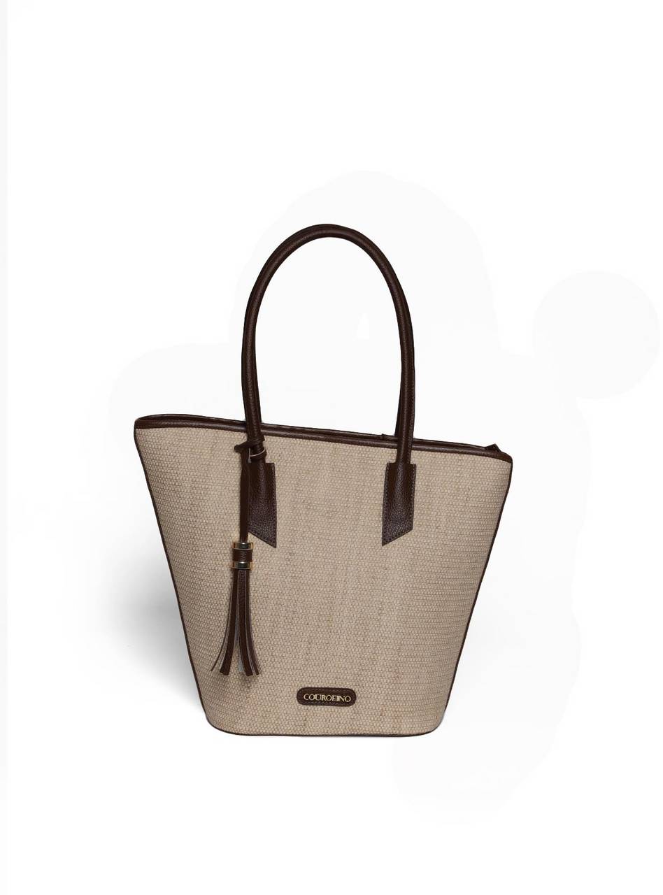 Bolsa Tote Tiracolo Lisa Sem Divisórias Sintético Cacau BSI-5988 - CA