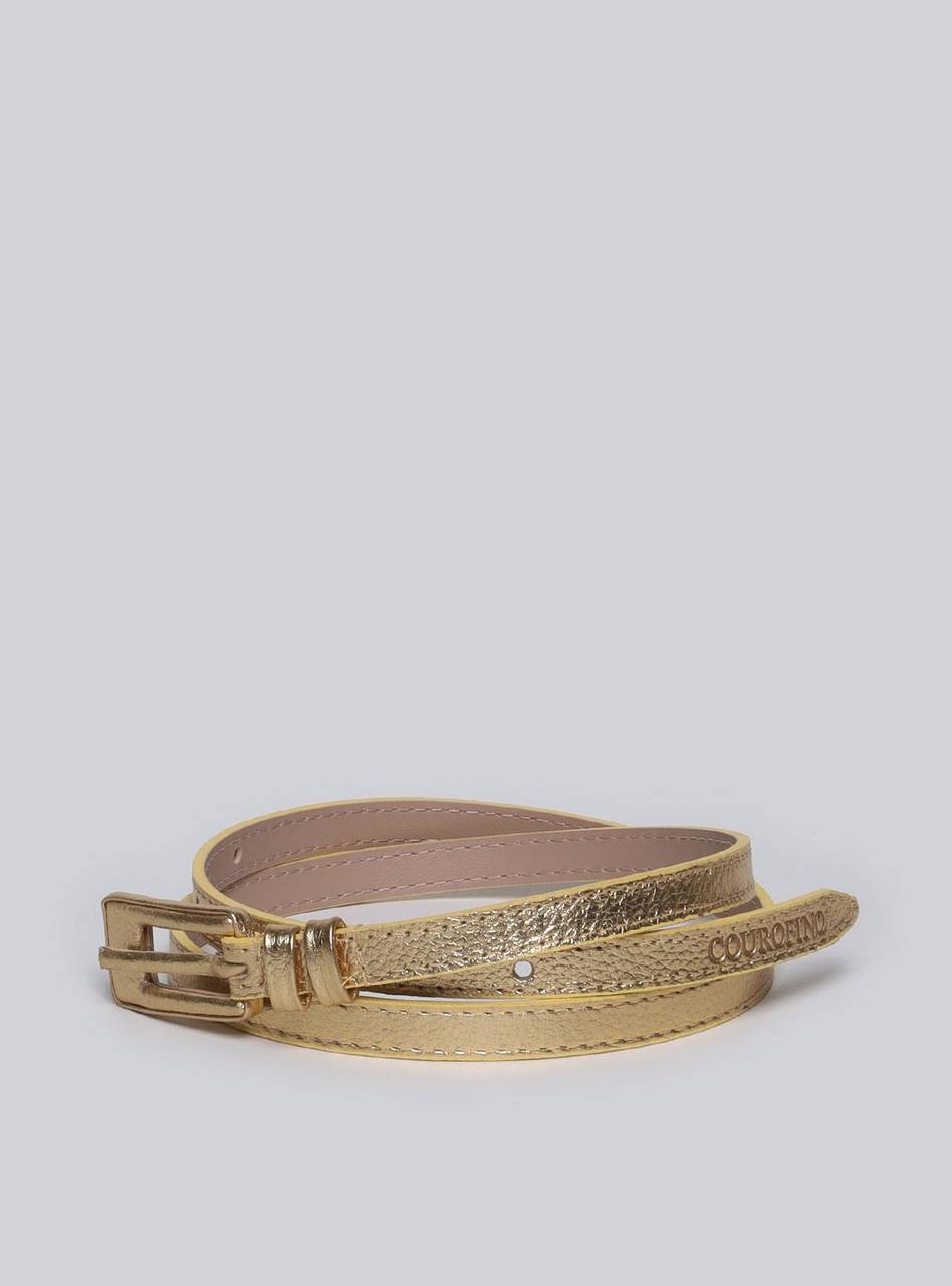 Cinto Feminino Casual Couro Fivela - Ouro CTI-966 - AU