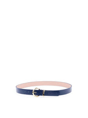 Cinto Feminino Largo de Couro com Fivela e Passador Orgânico - Azul CTI-992 - AZ