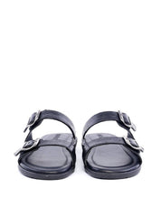 Chinelo Masculino Birken em Couro com Duas Fivelas - Preta SDI-11826 - PR