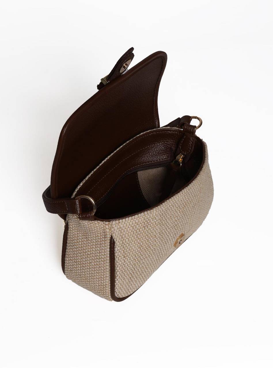 Bolsa Satchel de Mão em Palha Cacau  BSI-5986 - CA