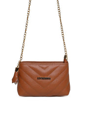 Bolsa Clutch Sintética Tiracolo com Detalhes em Costura - Castor BSI-5961 - CS