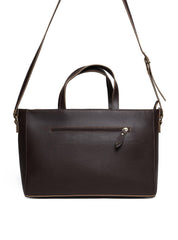 Bolsa Tote Tiracolo com Detalhe Frontal de Costuras - Cacau BSI-5993 - CA