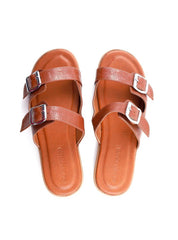 Chinelo Masculino Birken em Couro com Duas Fivelas - Castor SDI-11826 - CS