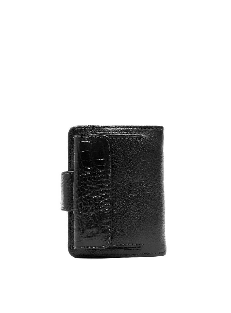 Carteira Feminina Clássica Couro Média Passante Preta CAI-373 - PR