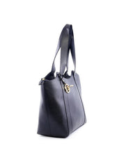 Bolsa Tote Tiracolo Ondulada com Bag Charm - Preta BSI-6109 - PR