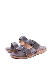 Chinelo Masculino Slide em Couro com Duas Fivelas SDI-11768 - CA