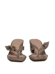 Sandália Feminina Couro Tamanco Salto Bloco - Cinza SDI-11622 - CZ