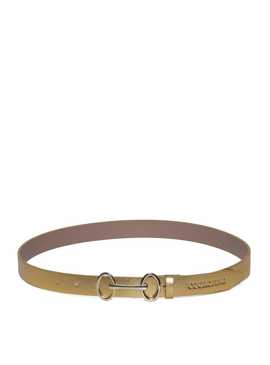 Cinto Feminino em Couro com Fivela Bridão - Ouro CTI-973 - AU