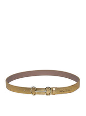 Cinto Feminino em Couro com Fivela Bridão - Ouro CTI-973 - AU
