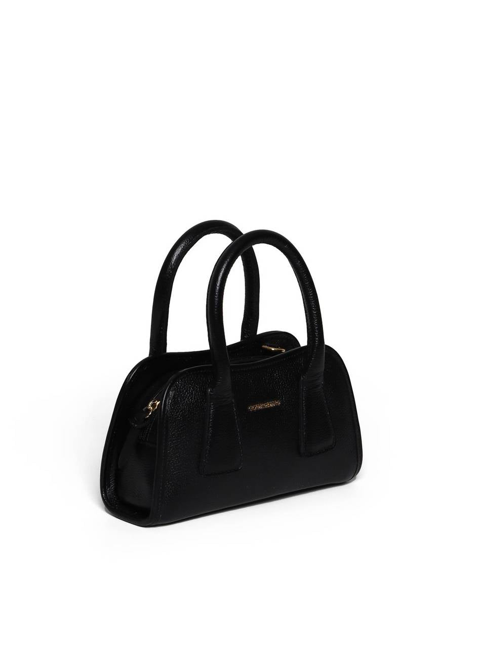 Bolsa Tote Tiracolo Costura Geométrica Preta BSI-5985 - PR