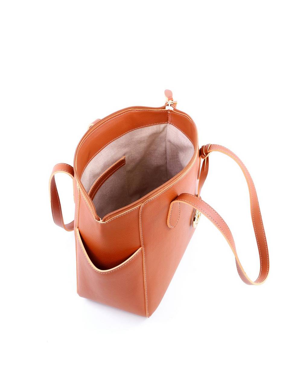 Bolsa Tote Tiracolo com Bolsos Laterais e Charm em Strass - Castor BSI-6046 - CS