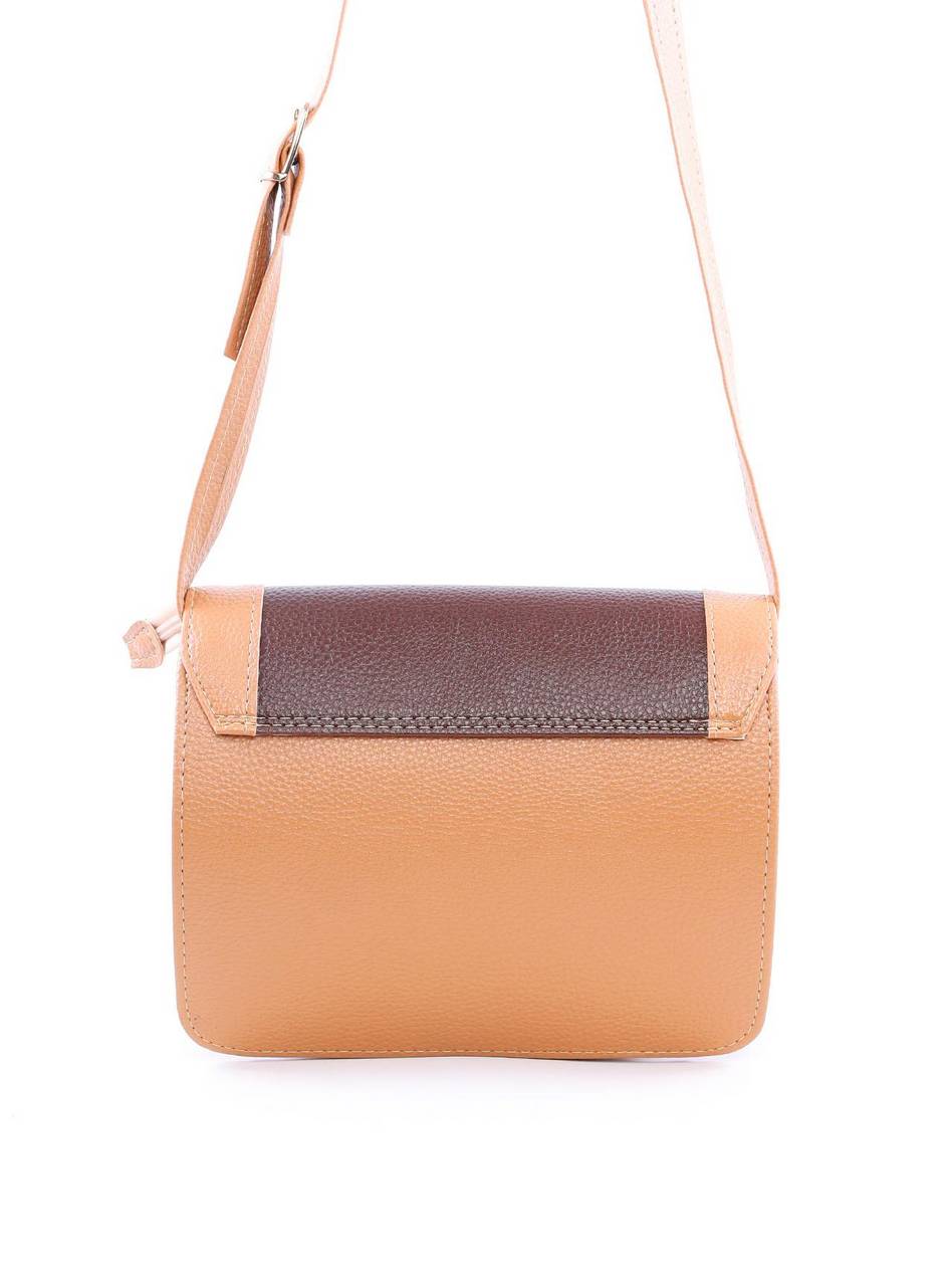 Bolsa Satchel Transversal Bicolor - Nude BSI-6094 - NU