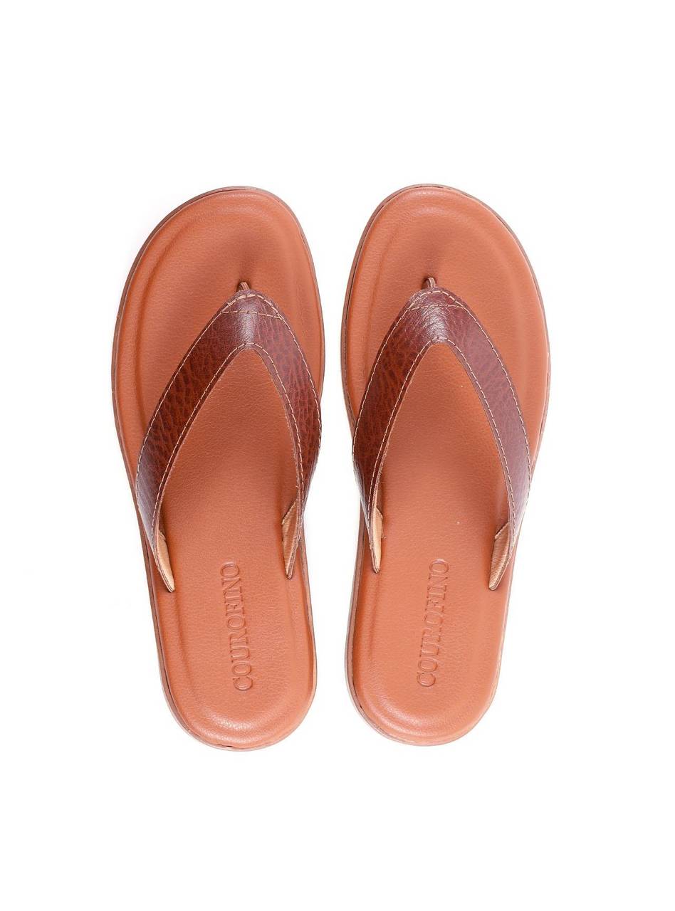 Chinelo Masculino de Dedo em Couro com Tiras Finas - Castor SDI-11770 - CS