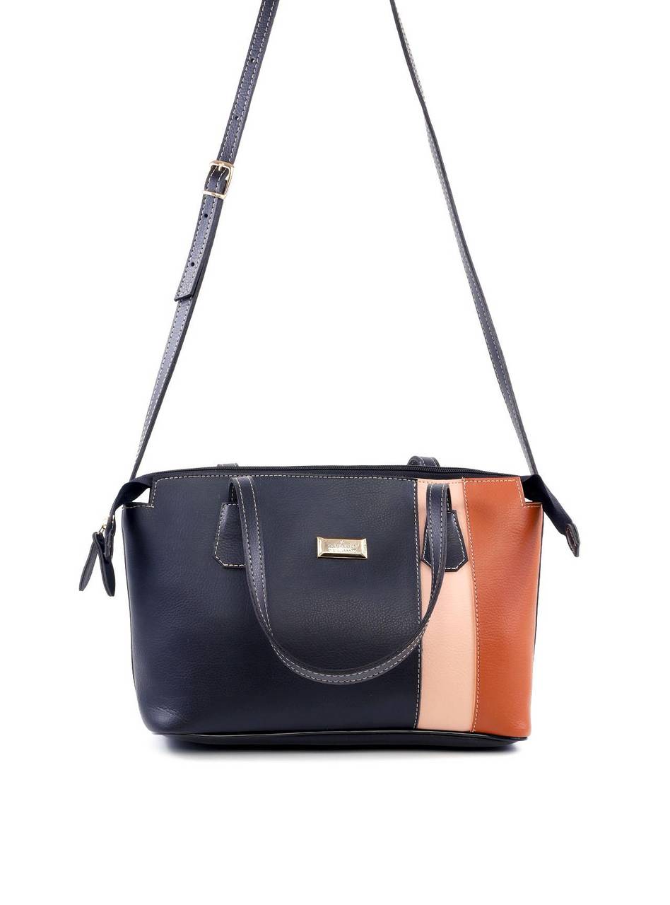 Bolsa Tote com Alça Dupla e Recortes na Vertical - Preta BSI-6125 - PR