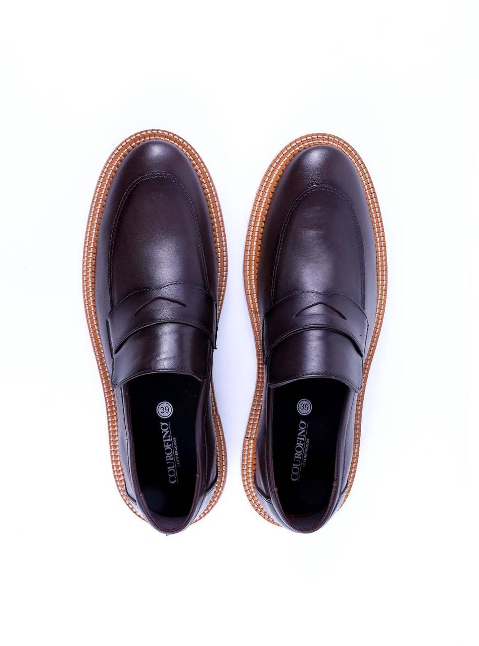 Calçado Masculino Mocassim 45030 em Couro Confort - Cacau SP-11659 - CA