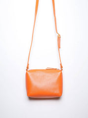 Bolsa Clutch Pequena Couro Transversal Laranja BSI-5863 - LR